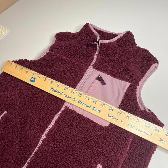 Orvis Women’s Sherpa Fleece Vest Burgundy Pink L Large Zip Front Outdoor Casual - Picture 3 of 9